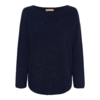 Mørkeblå Marta strikbluse