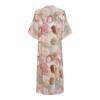 Kaftan/kjole i beige med print