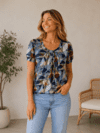 Mongul bluse med elastisk kant