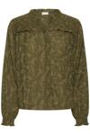 Olivengrøn Pulz Jeans skjortebluse