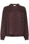 Chocoladefarvet  Pulz Jeans skjortebluse