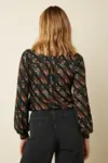 Skjortebluse med  print i efterårfarver