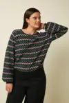 King Louie bluse med zigzag mønster