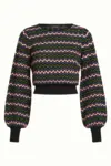 King Louie bluse med zigzag mønster