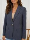 Blå nålestribet Marta blazer