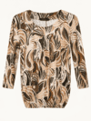 Bluse med elastisk kant i brunlige nuancer