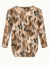 Bluse med elastisk kant i brunlige nuancer