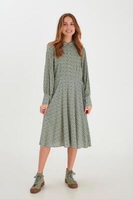 Kjole med med mintgrønt print