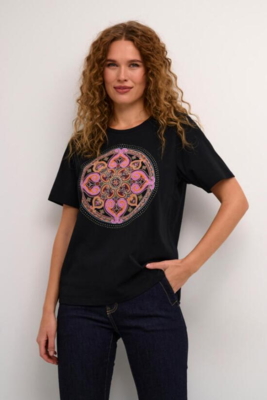 Sort T-shirt med Mandala