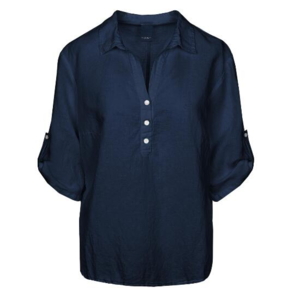 Marineblå Luxzuz hørskjorte