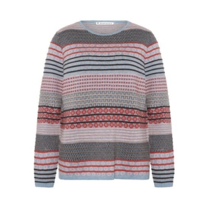 Mansted uldbluse med mønster