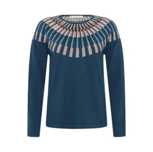 Petrolblå Mansted uldbluse