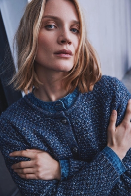 Blå strikket trøje fra Pulz jeans