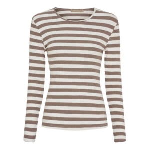 Gråbrun/råhvid stribet Marta T-shirt