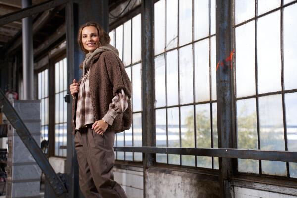 Kortærmet bouclé jakke/vest