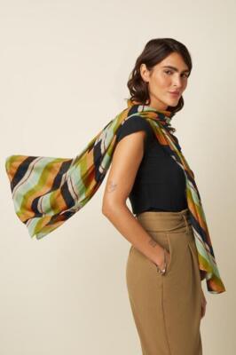 Multifarvet aflangt King Louie tørklæde