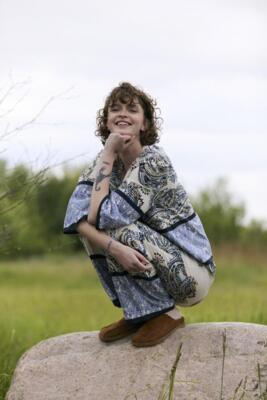 Pulz jeans bukser i blåt print