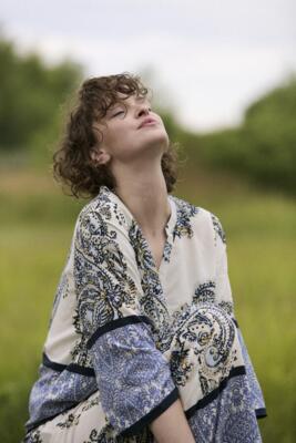 Pulzjeans skjortebluse med print