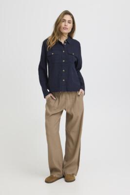 Valnød farvet Pulzjeans hørbukser