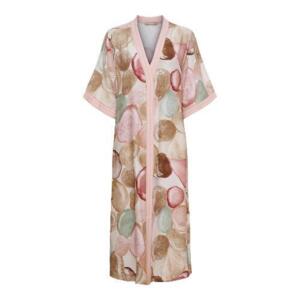 Kaftan/kjole i beige med print