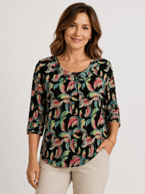 Bluse med elastik fra Mongul