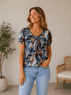 Mongul bluse med elastisk kant