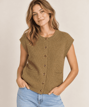 Khaki farvet  Mansted strik vest
